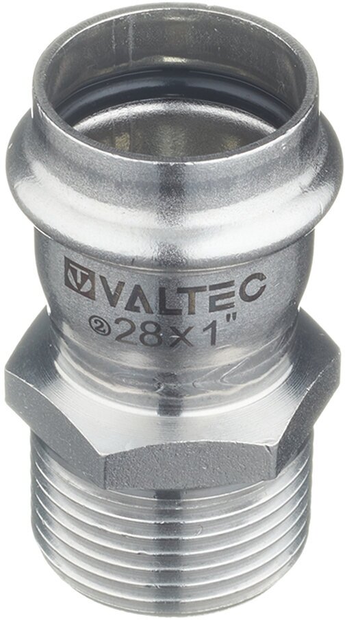 Соединитель VALTEC (VTi.901. I.002806) 28 мм х 1 НР(ш) нержавеющая сталь