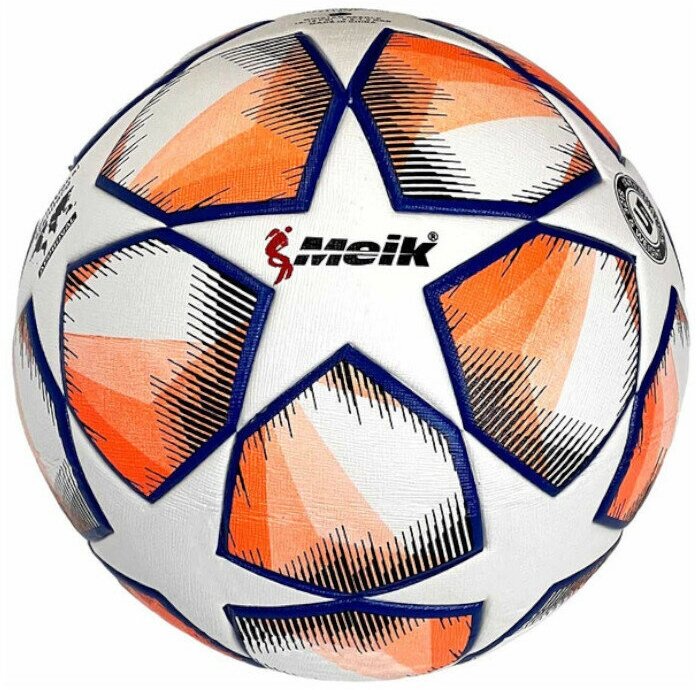 Мяч футбольный MEIK (4-слоя, ТPU 3. 0, 430 гр. , термосшивка) (белый/розовый)