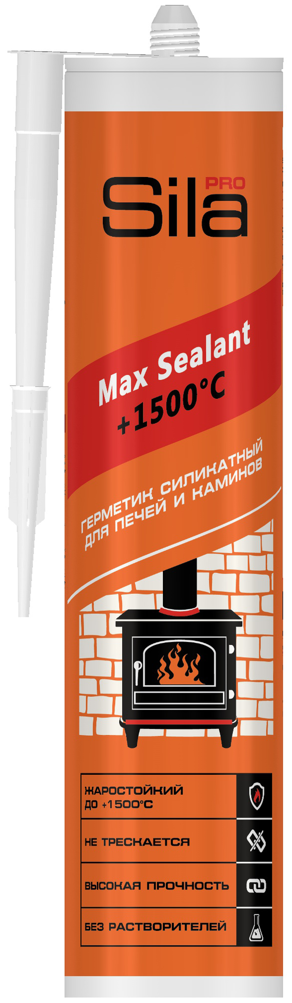 Герметик Sila PRO Max Sealant силикатный для каминов и печей