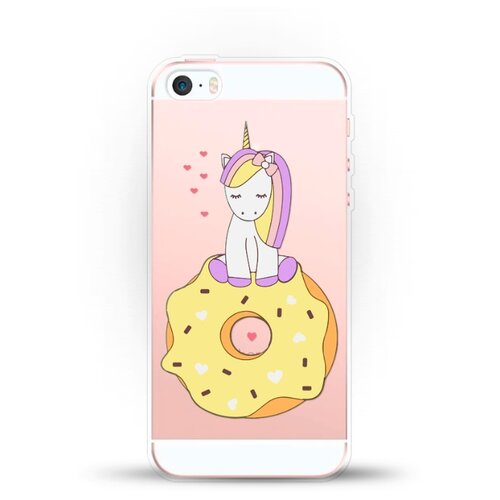 фото Силиконовый чехол единорог на пончике на apple iphone 5/iphone 5s/iphone se andy & paul