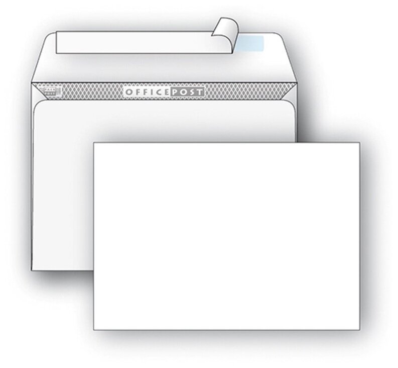 Конверт почтовый C4 Packpost OfficePost (229x324, 90г, стрип) белый, 250шт.
