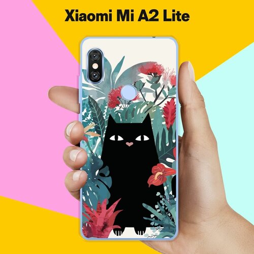 Силиконовый чехол на Xiaomi Mi A2 Lite Черный кот / для Сяоми Ми А2 Лайт
