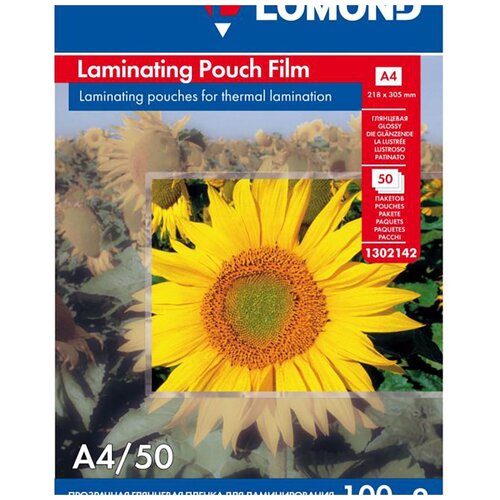Пленка для ламинирования Lomond, A4 (218x305), 100мкм, Глянцевая, 50 пакетов