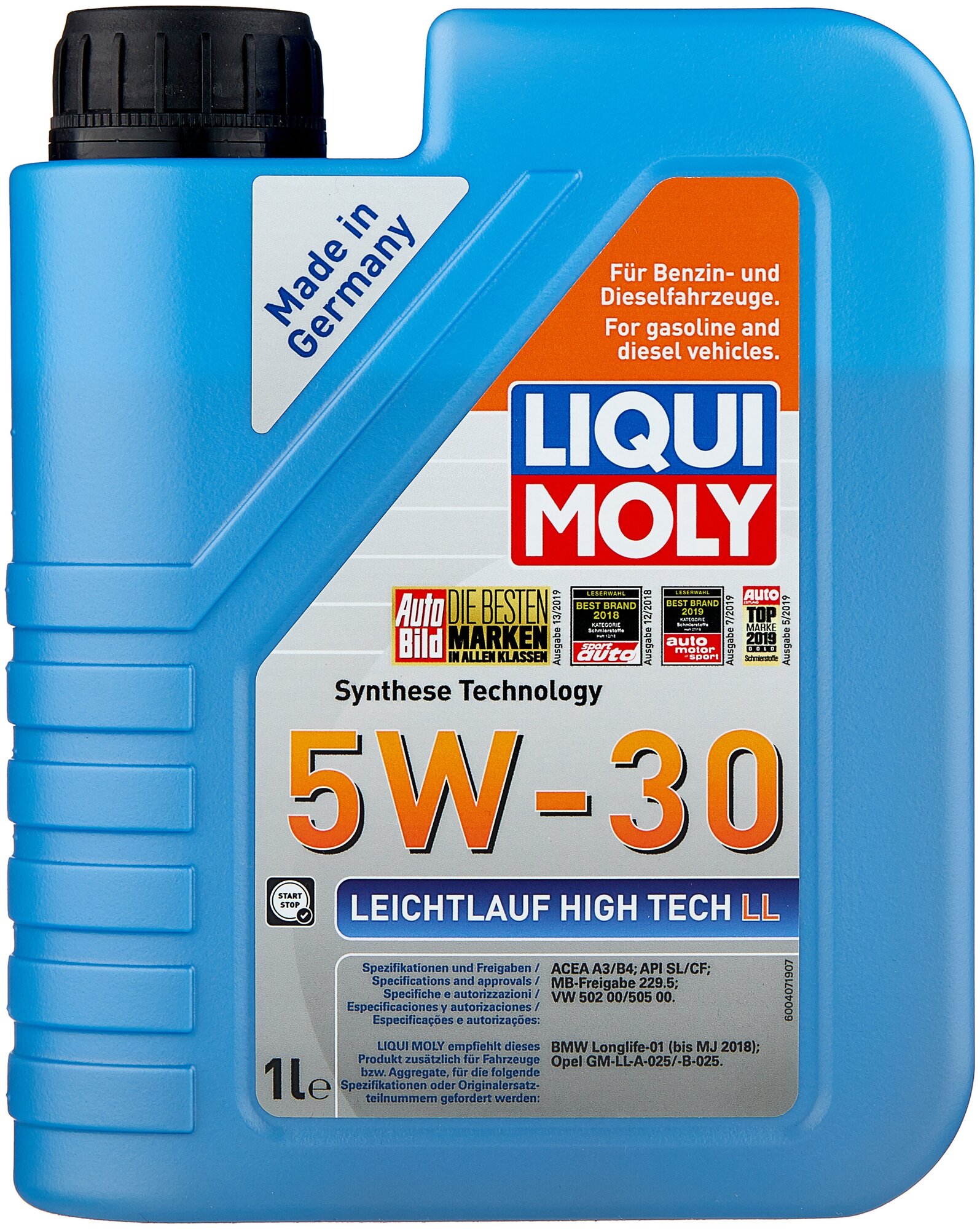 Синтетическое моторное масло LIQUI MOLY Leichtlauf High Tech LL 5W-30