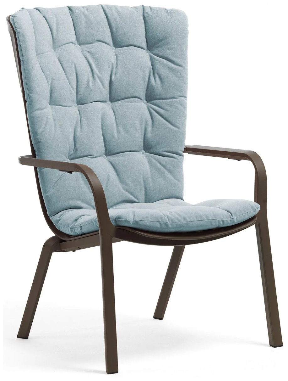 Лаунж-кресло с подушкой Nardi Folio, табак, голубой