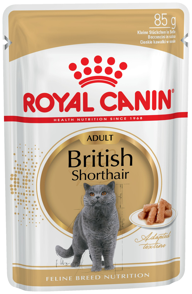 Влажный корм для кошек Royal Canin BRITISH SHORTHAIR (бритиш шортхэйр) Кусочки в соусе для кошек породы британская короткошерстная, а также для кошек породы шотландская вислоухая в возрасте от 1 года  - фотография № 2