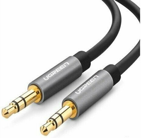 Кабель UGREEN AV119 10733 AUX 3.5mm (M) to AUX 3.5mm (M), силиконовый, 1m, Black