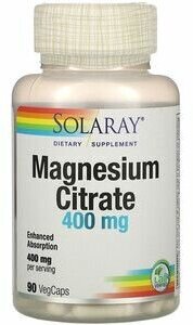 Solaray Products Magnesium Citrate 400 mg 90 капсул (подходит для вегетарианцев)