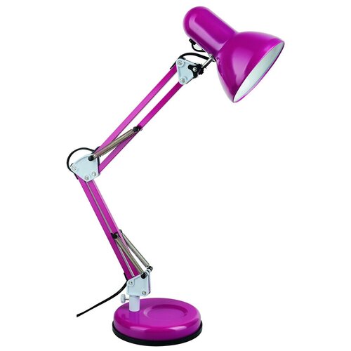 фото Лампа офисная arte lamp junior a1330lt-1mg, e27, 40 вт, цвет арматуры: белый, цвет плафона/абажура: фиолетовый