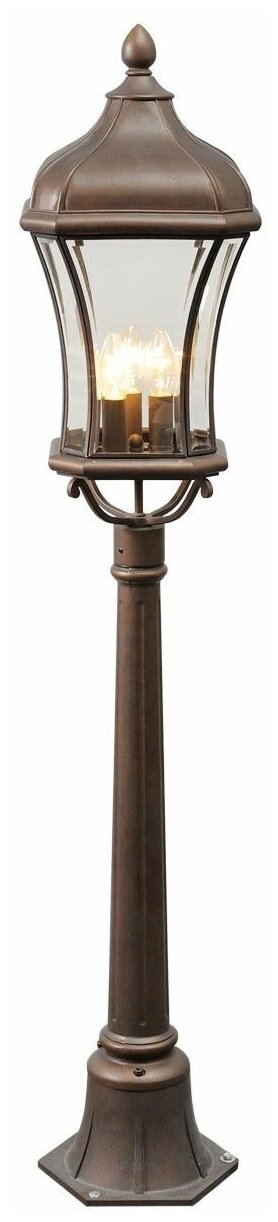 CHIARO Уличный светильник Шато 800040203, E14, 180 Вт, цвет арматуры: коричневый, цвет плафона бесцветный
