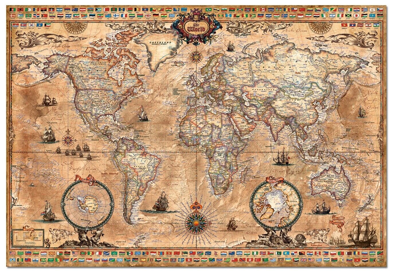 Пазл-1000 "Античная карта мира" (15159) - фото №2
