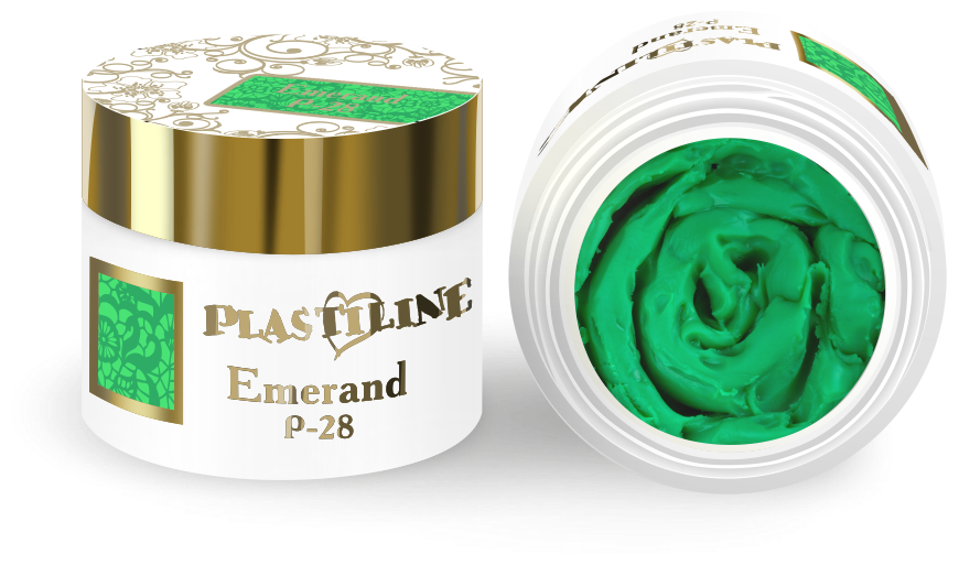 Гель-пластилин для лепки на ногтях, гель для дизайна, цвет зелёный P-28 Emerald, 5 мл.