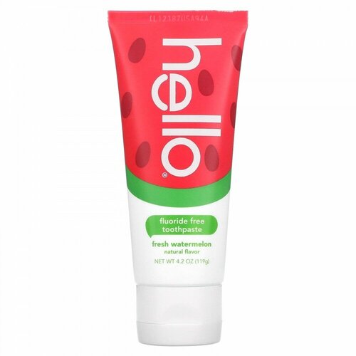 Hello, Kids, Fluoride Free Toothpaste, Fresh Watermelon, 4.2 oz (119 g)