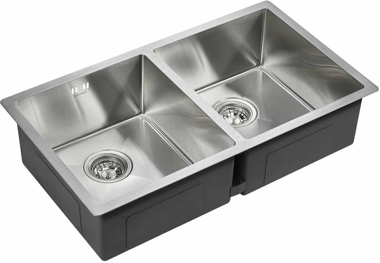 Мойка нерж. сталь TWIN, PM237844-BS, брашированная нерж.сталь, 780х440мм, Paulmark