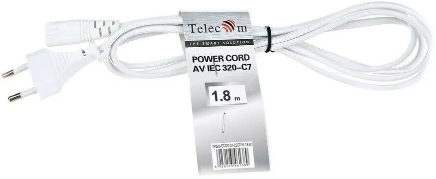 Кабель Telecom CEE 7/16 - IEC C7 (TP228), 1.8 м, черный - фото №2
