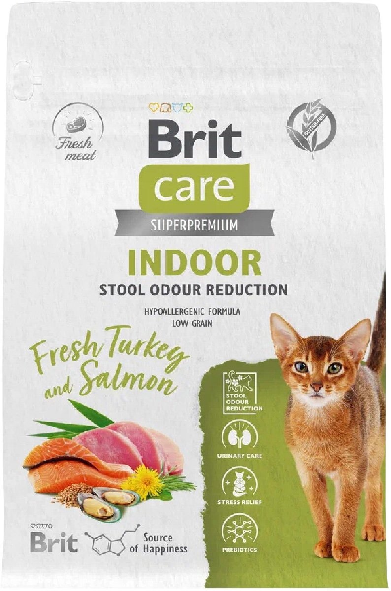 Сухой корм для домашних кошек Brit Care Cat Indoor Stool Odour Reduction, с индейкой и лососем 0,4 кг - фотография № 10