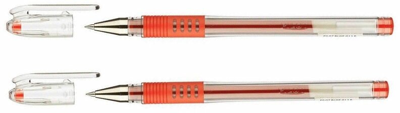 Ручка гелевая неавтоматическая Pilot BLGP-G1-5 красная (толщина линии 0.3 мм)- 2 штуки