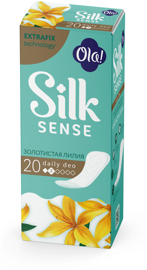 Ola! прокладки ежедневные Silk Sense Daily Deo Золотистая лилия, 2 капли, 20 шт.