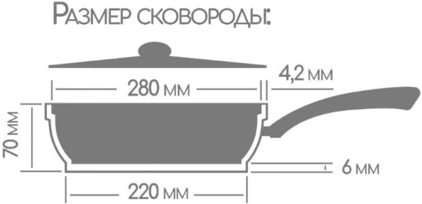 Горница Сковорода «Гранит», d=28 см, съёмная ручка