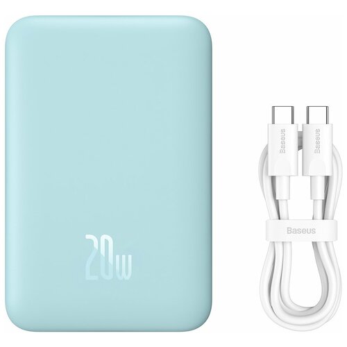 Внешний аккумулятор повербанк Baseus Magnetic Mini Power Bank 10000mAh 20W White PPCX070002 412400₽