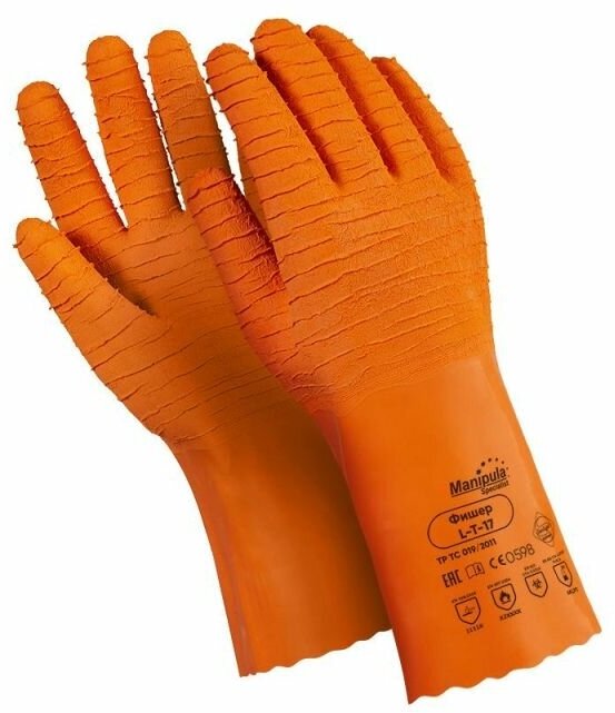 Перчатки защитные латекс Manipula Фишер (L-T-17/CG-948) р.10-10.5 (XL), ПС