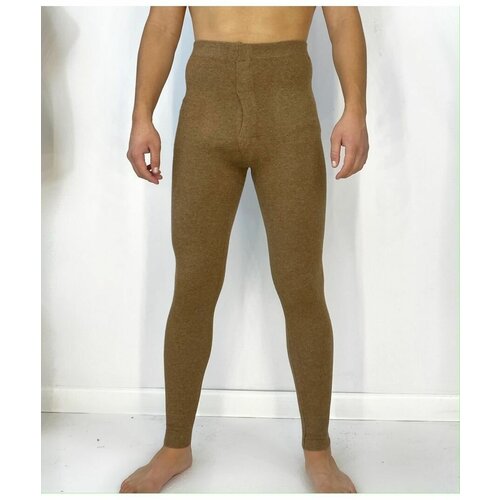 Термобелье брюки , шерсть, воздухопроницаемое, размер XXL, коричневый