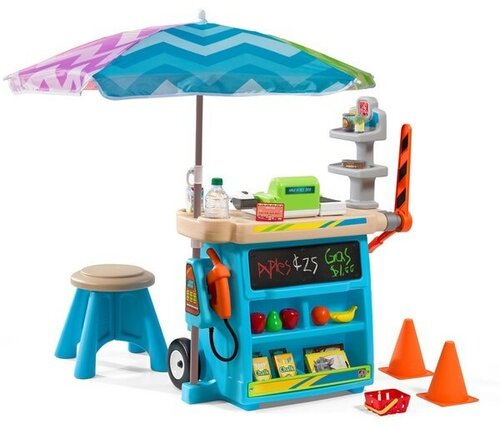 Детский игровой интерактивный Мобильный магазин с зонтом Step2