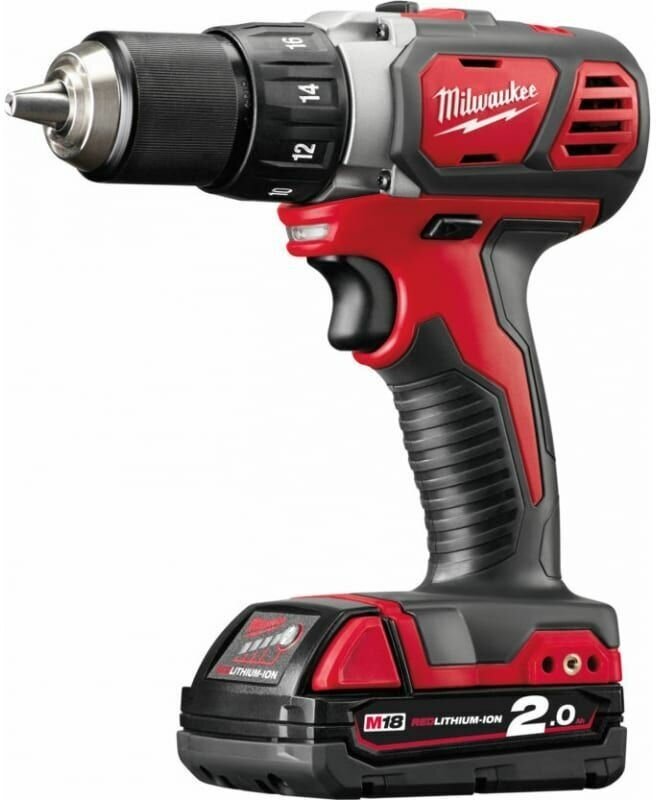 Аккумуляторная дрель-шуруповерт Milwaukee M18 BDD-202C 4933443555, с АКБ 2 Ач и ЗУ, в кейсе