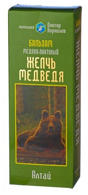 Бальзам Доктор Корнилов "Желчь медведя" медово-пантовый, 578 г, 250 мл