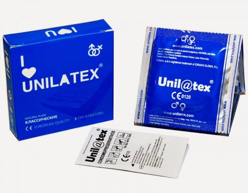 Изображение товара Презервативы "Unilatex", классические, силиконовая смазка, 3шт, бежевые