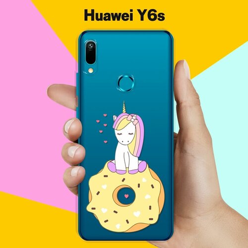 Силиконовый чехол Единорог на пончике на Huawei Y6s