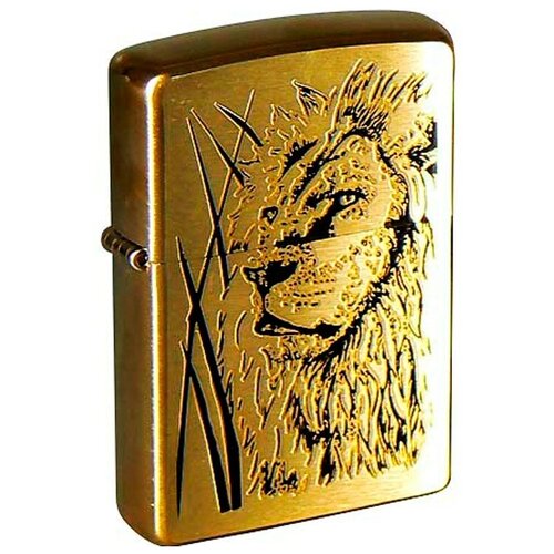 Зажигалка Zippo Proud Lion Brushed Brass, 204B Proud Lion