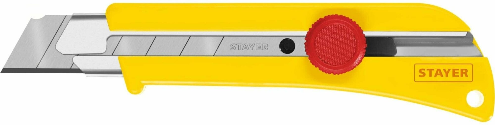 Нож с винтовым фиксатором Stayer SK-25, 09173_z01 сегментированные лезвия 25 мм, усиленный корпус