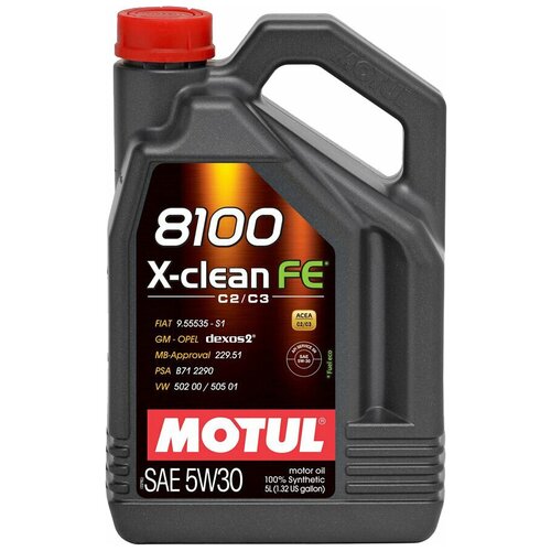 фото Синтетическое моторное масло motul 8100 x-clean fe 5w30 5 л