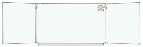 Доска магнитно-маркерная 3-х элементная 100х150/300 см, 5 рабочих поверхностей, белая, STAFF, 238010