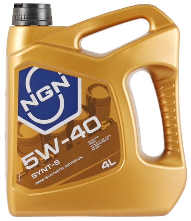 Полусинтетическое моторное масло NGN Synt-S 5W-40, 4 л, 1 шт.