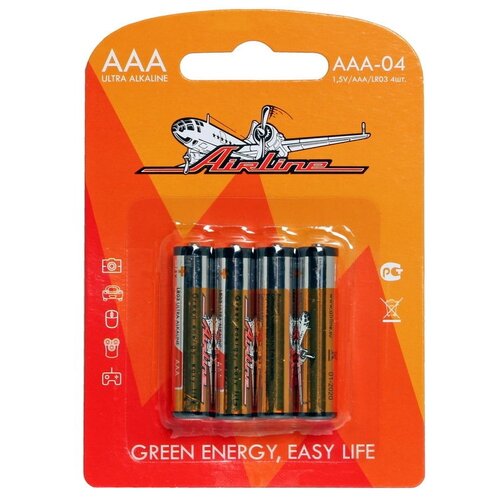 Батарейка Lr03/Aaa Щелочная Airline Aaa04 4шт. AIRLINE арт. AAA-04 батарейки aaa lr03 4 шт energizer max