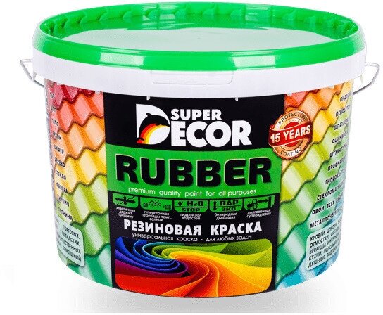 Краска Super Decor Резиновая Rubber Белоснежная 3кг.