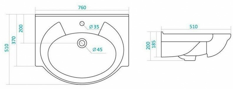 Раковина для ванной Santek байкал 75см (WH110259)