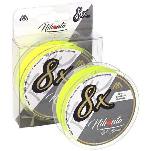 Mikado, Шнур Nihonto Octa Braid, 0.28, Fluo, 150м, 27.40кг