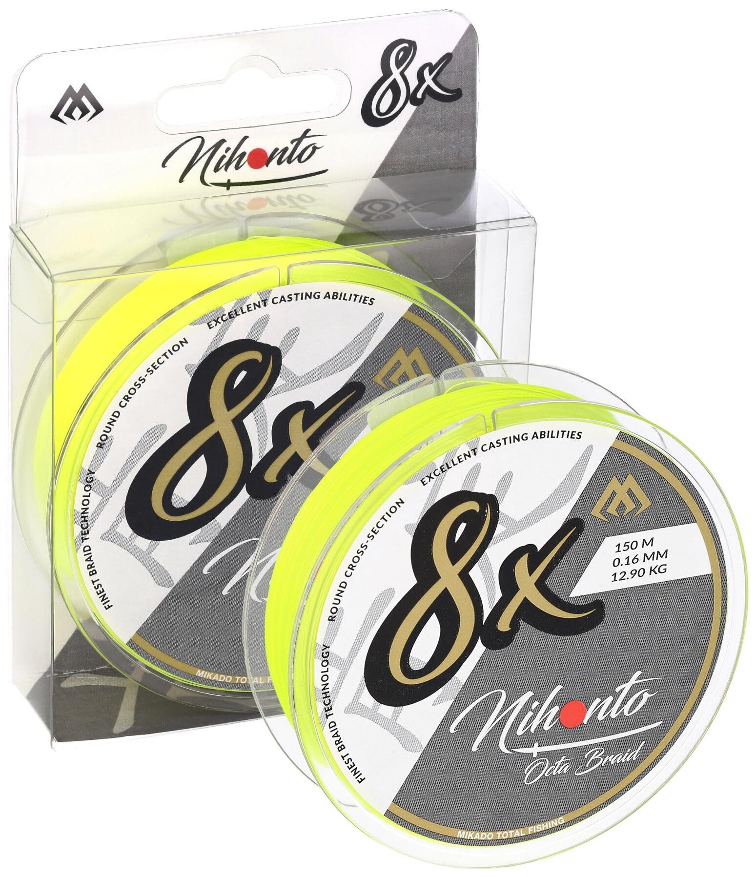 Mikado Шнур Nihonto Octa Braid 0.18 Fluo 150м 16.40кг