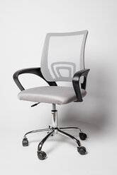 Кресло офисное на колесах BN-7166 Хром черный/серый