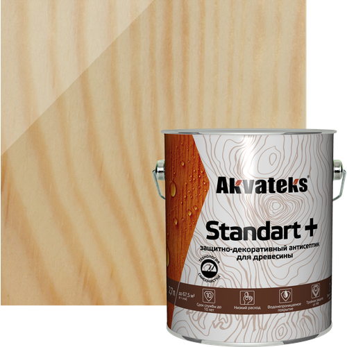 Антисептик Akvateks Standart полуматовый прозрачный 2.7 л