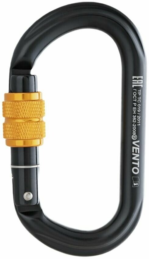 Карабин "Овал" с муфтой черный vnt 1042