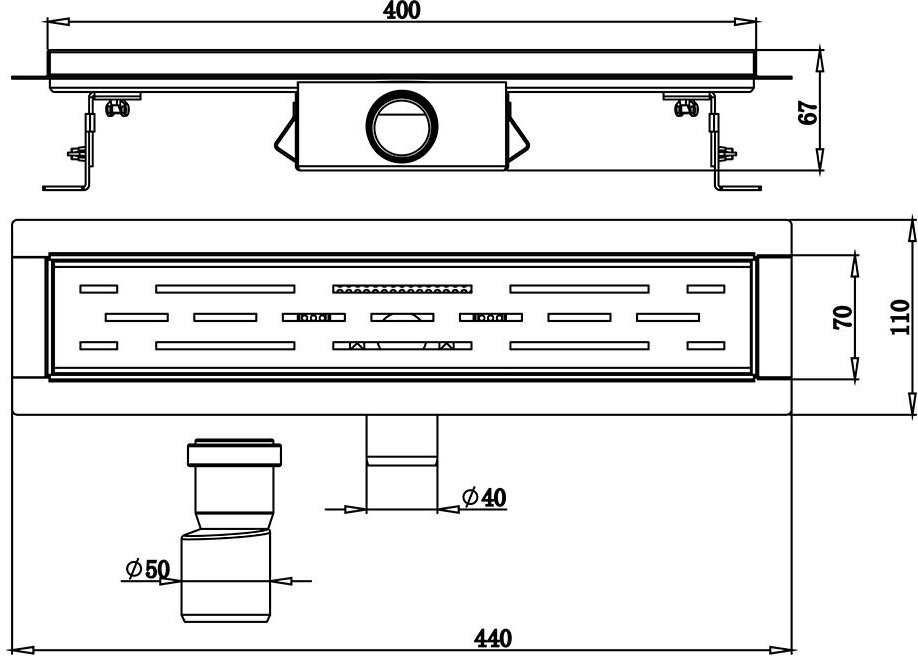 Трап для душа Ore Drain H4 универсальный затвор 400 мм нержавеющая сталь - фото №3