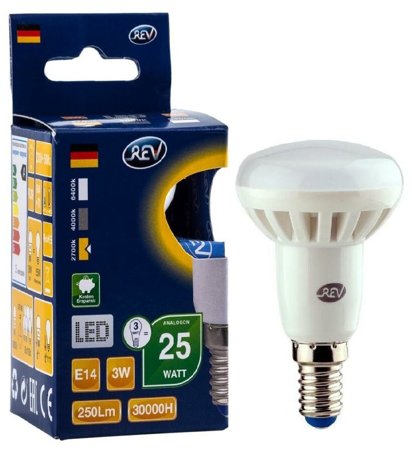 Лампа светодиодная REV рефлектор R39 3Вт E14 2700K 240Лм 32361 7