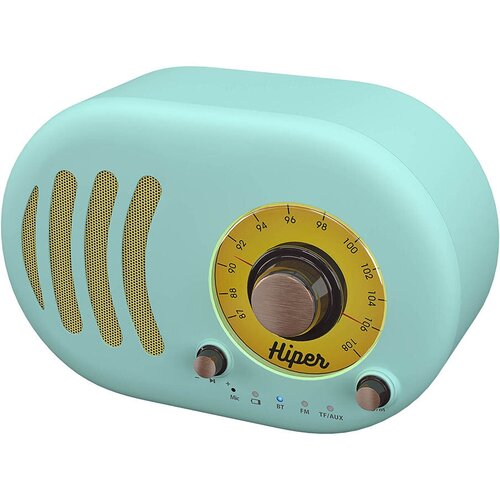 Портативная акустика HIPER Retro S, 5 Вт, Cyan