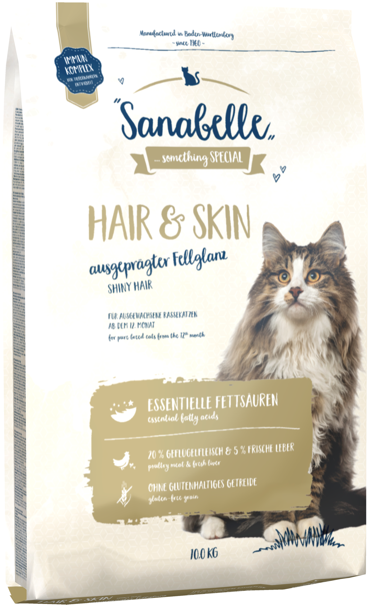 Сухой корм для кошек Sanabelle Hair&Skin для здоровья кожи и блеска шерсти 10 кг