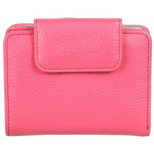 фото Кошелек sergio belotti, натуральная кожа, зернистая фактура, рамочный замок, отделение для монет, розовый