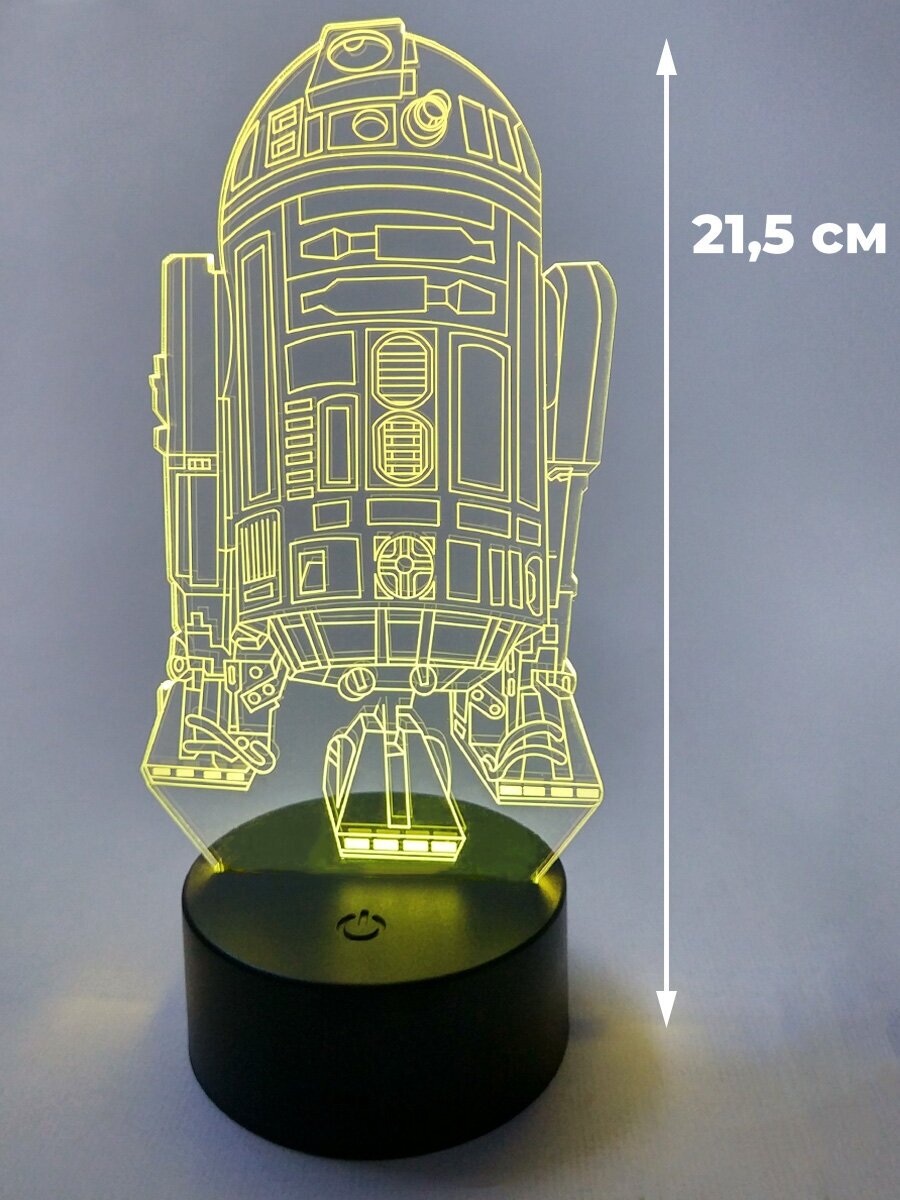 Настольный 3D-ночник R2-D2 Звездные войны (usb, 21,5 см) - фотография № 1